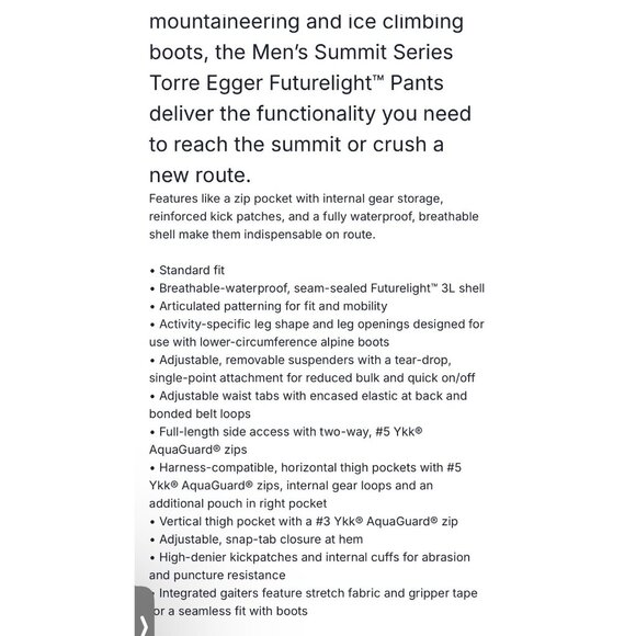 North Face Summit Series Torre Egger Men's Size XXL Waterproof Climbing Skiing S - Picture 15 of 16